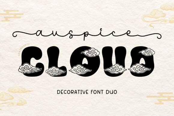Auspice Cloud Duo: A Decorative Font for Editorial Design