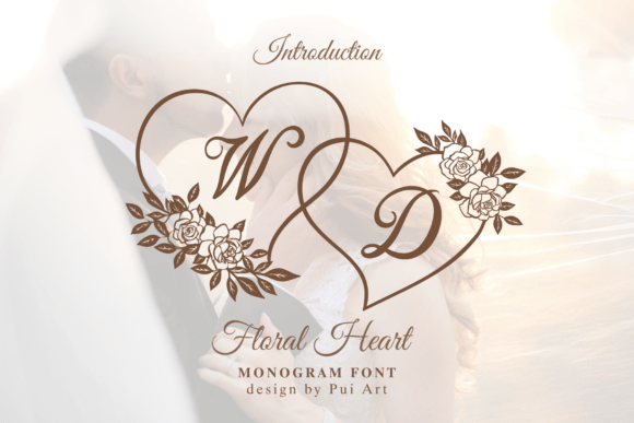 Floral Heart Monogram: A Romantic Display Font for Brands