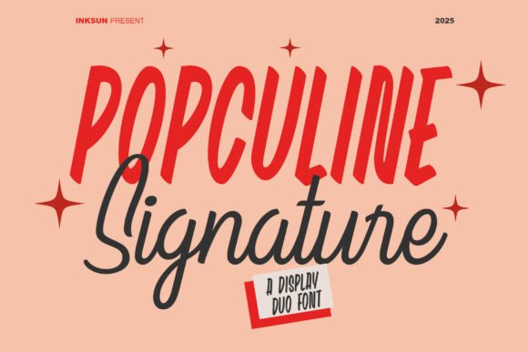 Popculine Signature: A Bold Sans Serif and Script Display Font