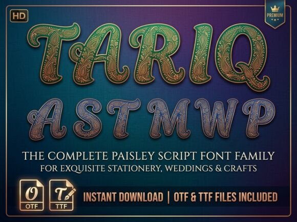 Tariq: A Decorative Font for Editorial Elegance