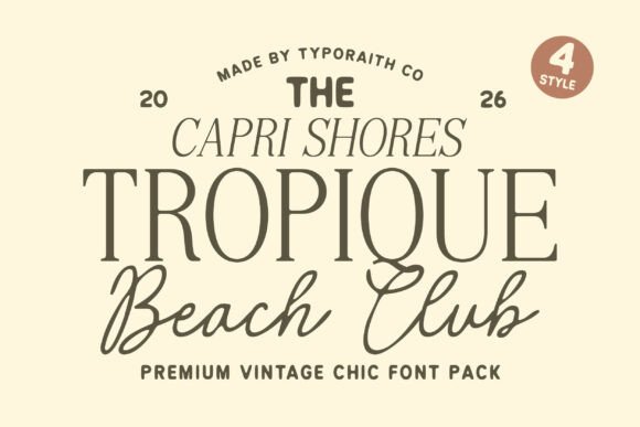 Tropique: A Vintage Chic Display Font for Crafters