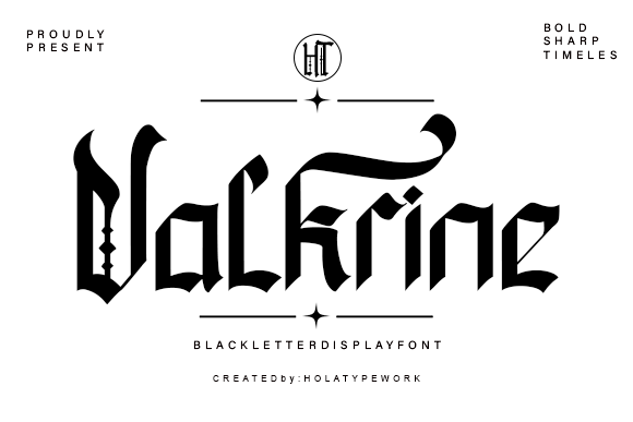 Valkrine: A Modern Blackletter Display Font